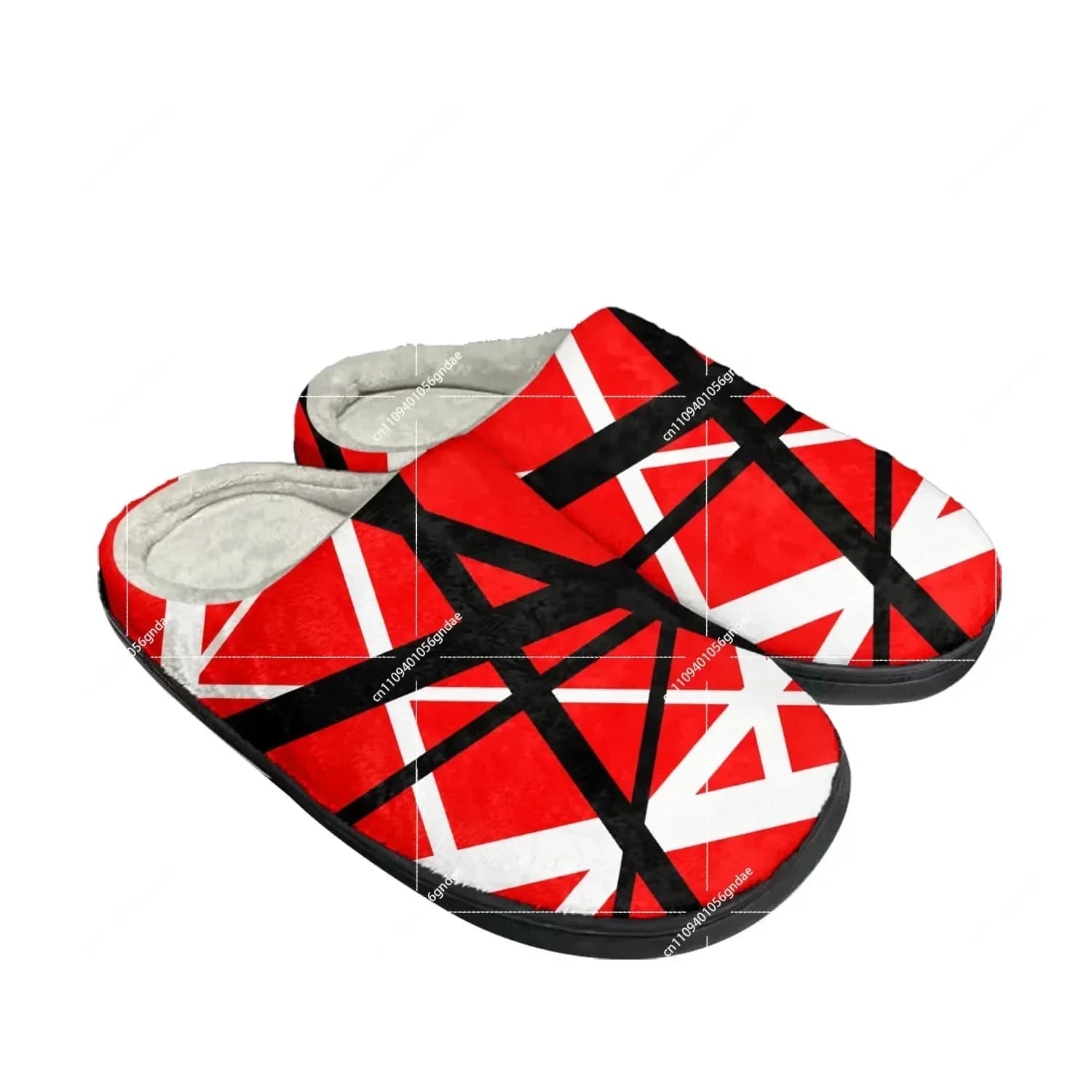 Pantofole Personalizzate Van Halen 5150 Stripe Pop Rock Band in Cotone per Casa, Sandali da Uomo e Donna, Ciabatte Termiche in Peluche per Camera da Letto