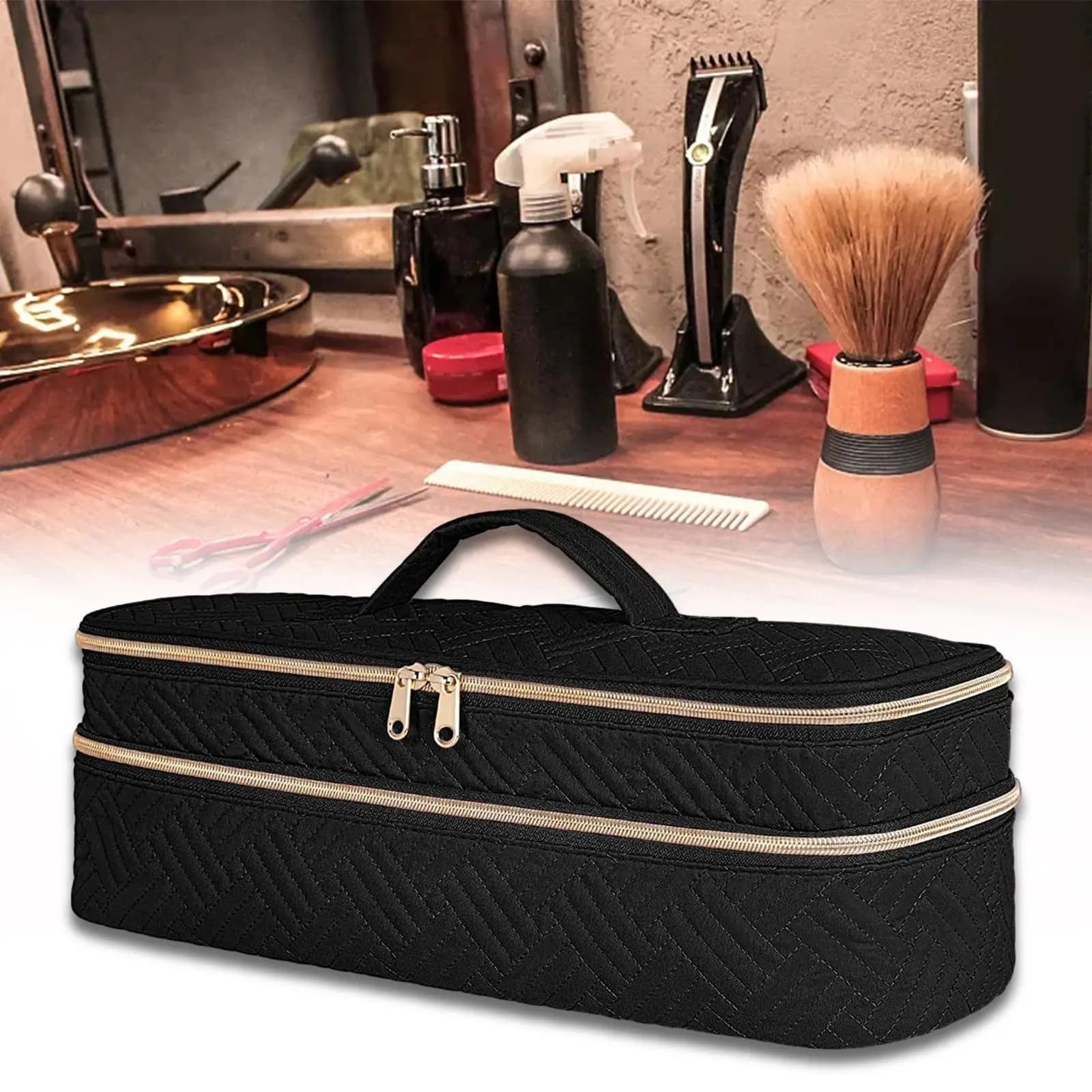 Portable polyester bag anti-scratch bag Organizer for storing hair for a Styler Hot Tools straightener