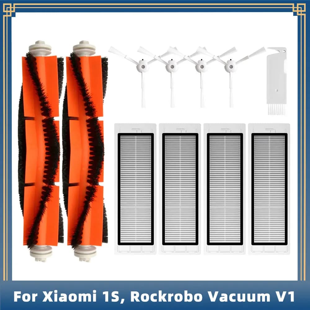 Compatibile con Xiaomi 1S, Rockrobo Vacuum V1, Roborock S4 S5 S6, SDJQR01RR, SDJQR02RR Pezzi di ricambio Spazzola laterale principale Filtro Hepa
