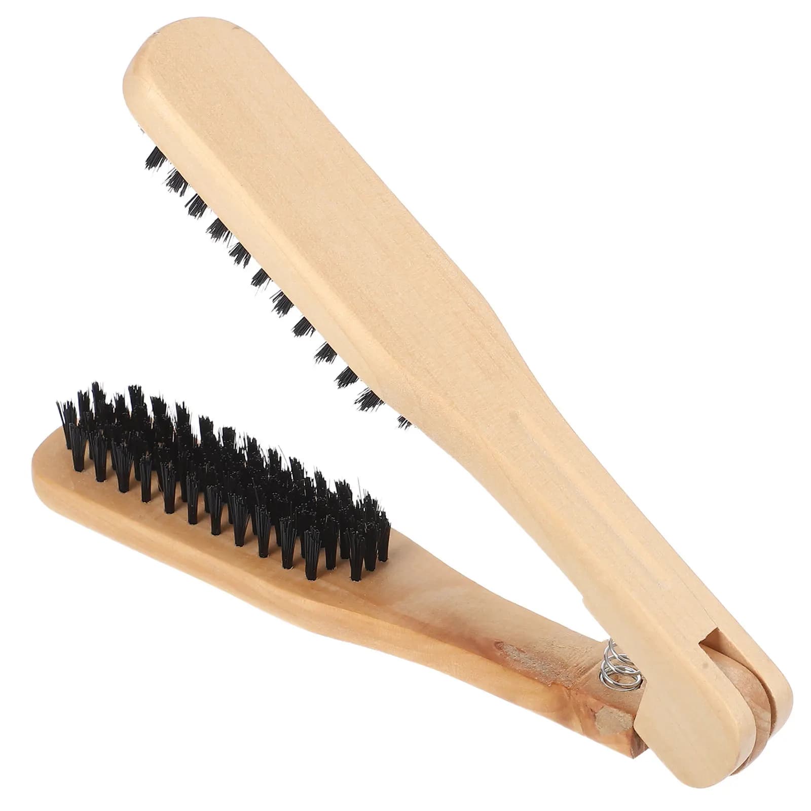 Spazzola Lisciante in Legno a V a Doppia Faccia per Asciugatura con Phon, Strumento per lo Styling di Capelli Lisci Naturali Senza Crespo