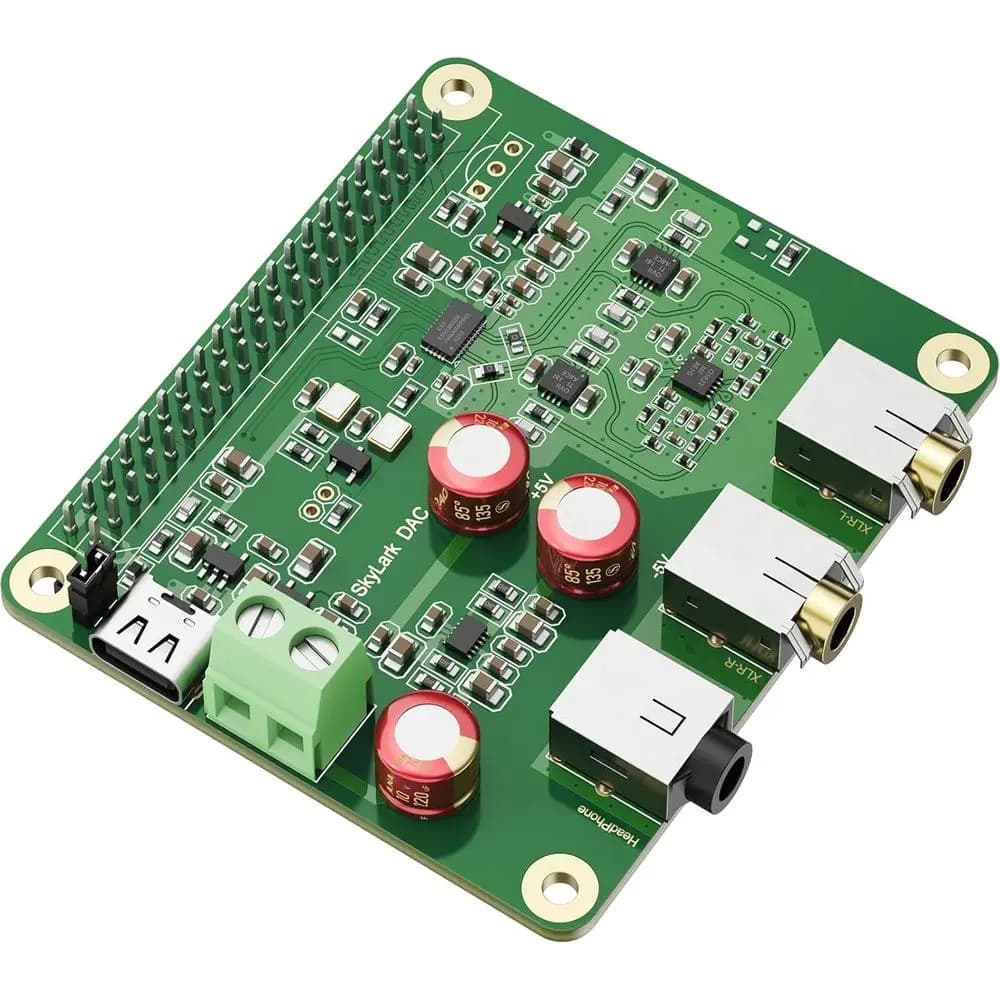 Convertitore DAC DSD512 ad Alta Risoluzione 384kHz/32bit con Uscita Bilanciata per Raspberry Pi 3/4/5/Zero