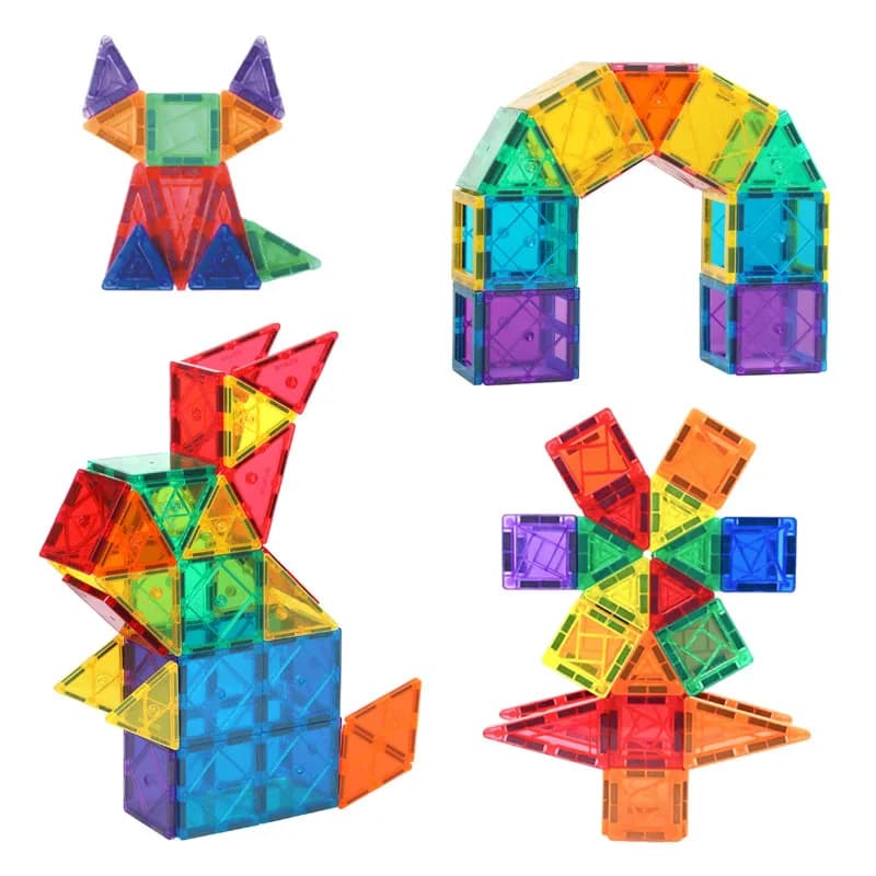26-60PCS Magnete Building Blocks Mini Bagnetic Piastrelle 3.75CM Pezzi di finestre colorate Magnete Copriletto Blocco magnetico