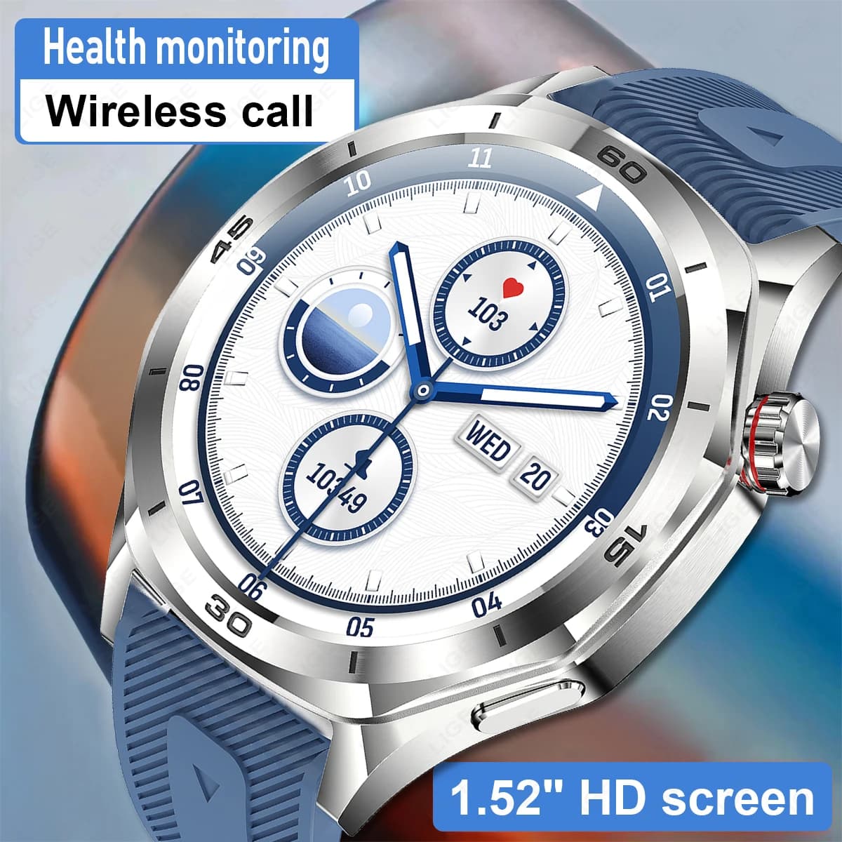 LIGE Nuovo 400mAh Batteria di Grandi Dimensioni Smart Watch Cardiofrequenzimetro Impermeabile Chiamata Bluetooth 1.52 "HD SmartWatch Per Gli Uomini Android lOS