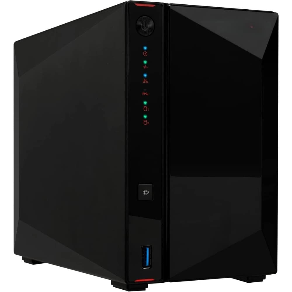 NAS a 2 Bay Senza Dischi con CPU Quad-Core, 4 Slot M.2 NVMe, 2 Porte 2.5GbE, 4GB RAM DDR4 per Gaming e Live Streaming