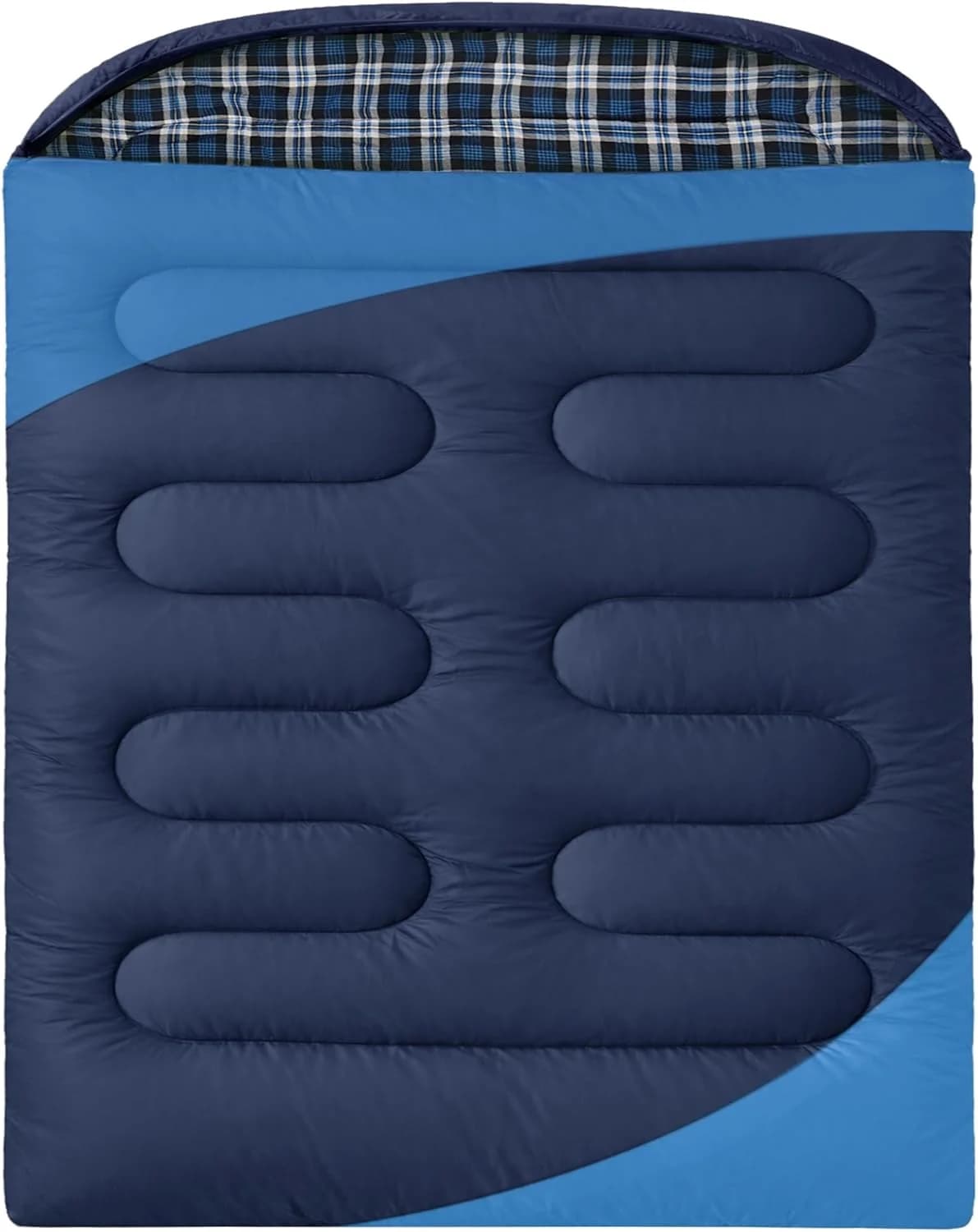 Sacco a Pelo Matrimoniale Queen Size che si Divisa in 2 Singoli o Utilizzabile come Coperta, Leggero per Campeggio e Viaggi con Cappuccio