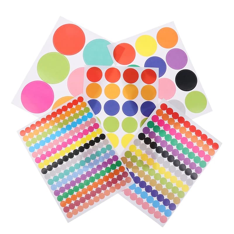 Packs Office Toys Diary Enhancements 6-45mm Polka Dot Stickers Colored Circle Party Markers