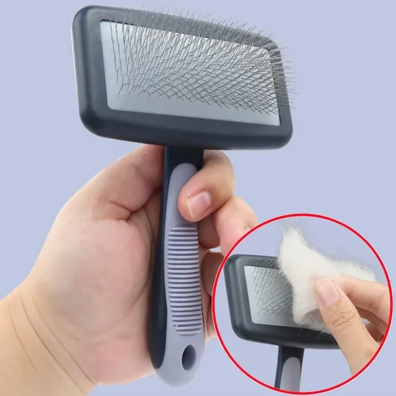 Pettine per cani Spazzola per toelettatura per cani Spazzola per massaggio per gatti Rimozione peli di animali Pettini in acciaio inossidabile per cani Apertura dei nodi dei peli Accessori per animali domestici