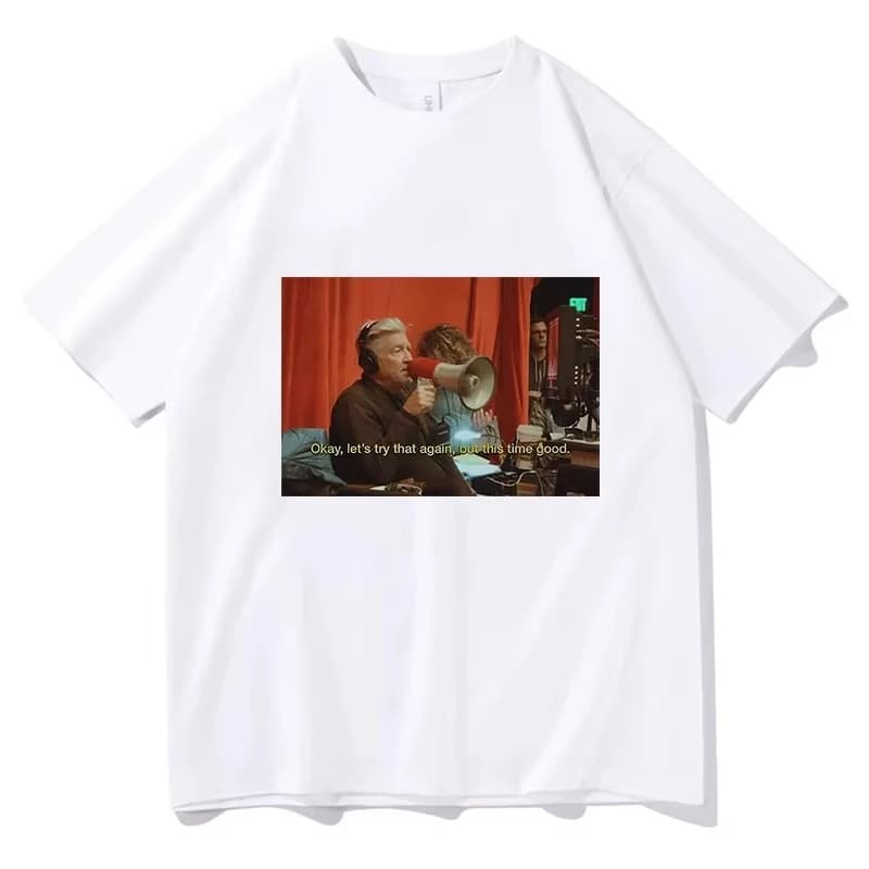 Magliette divertenti di David Lynch, t-shirt a maniche corte in stile manga, morbida maglietta 100% cotone, t-shirt con grafica regolare per uomo/donna, top streetwear.