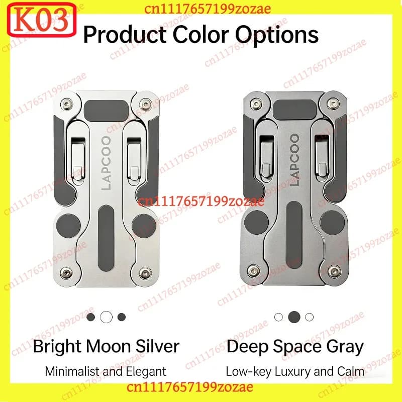 k3 3-in-1 Foldable Aluminum Alloy Stand, Universal Ergonomic Holder for Phone Tablet Laptop