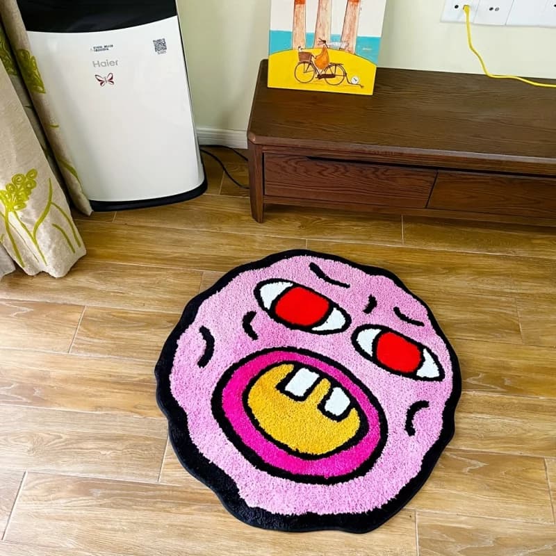 Tappeto VIKAMA Pink Dream in peluche, antiscivolo, tappetino da bagno assorbente, tappeto dal design creativo Bubble-Head, perfetto per le camere da letto