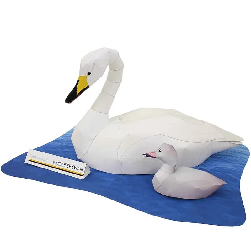 Four Whooper Swan Folding Origami Art Cute 3D Paper Model Papercraft Animal Figure DIY Teens Adult Handmade Craft Toys QD-101