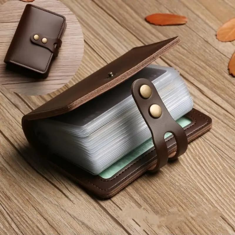 Carta Moda PU Pelle da uomo Custodia da 30 bit Biglietto da visita HoLder Porta carte di credito Passaporto ID Carta di passaporto WaLLet