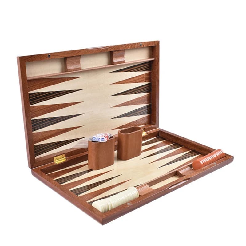 Set di scacchi di lusso in legno Backgammon grande Backgammon giochi da tavolo fatti a mano giochi da tavolo portatili da viaggio per famiglie regalo per bambini Aldult
