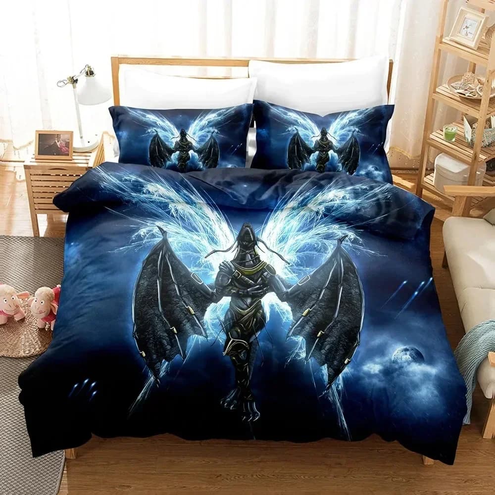 Set di Biancheria da Letto con Stampa 3D Angelo Caduto, Copripiumino per Letto Singolo, Matrimoniale, Queen, King Size, per Adulti e Bambini, Modello 001