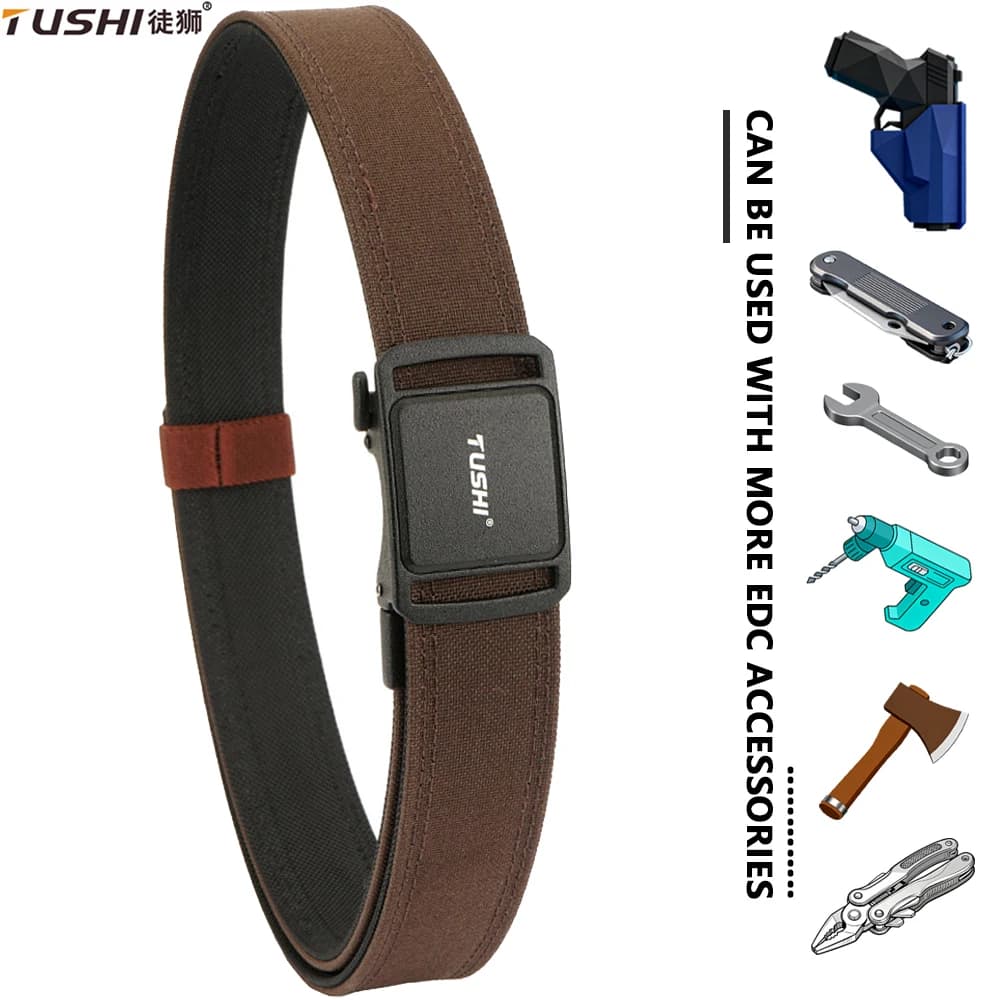 TUSHI Nuova cintura per pistola casual rigida multi-dimensione per uomo Cintura tattica con fibbia automatica in metallo Cintura militare IPSC in nylon spesso maschile