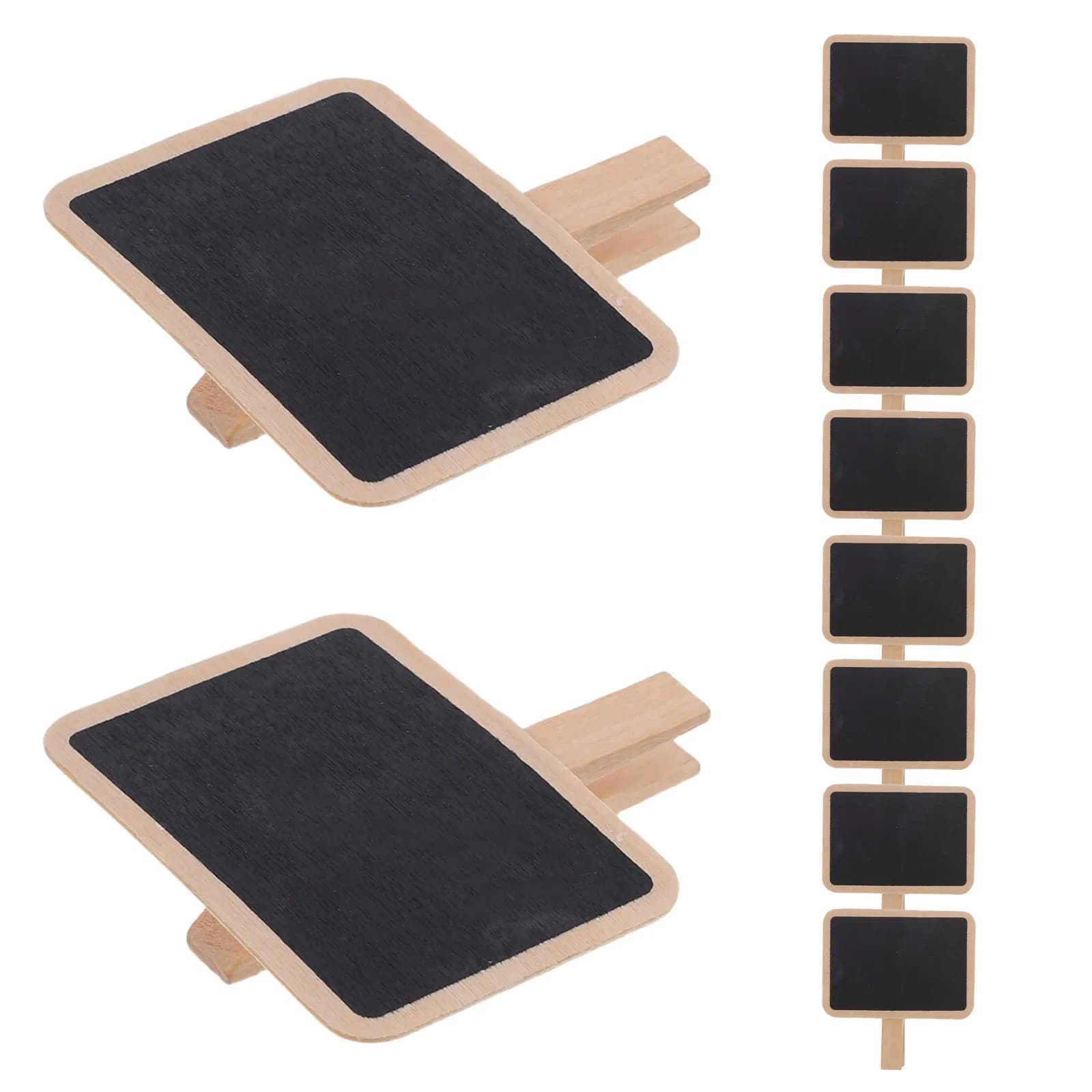 40 Pezzi di Mini Lavagnette Rettangolari in Legno con Clip, Lavagnette Cancellabili con Clip, Porta Messaggi Multiuso, Etichette per Alimenti
