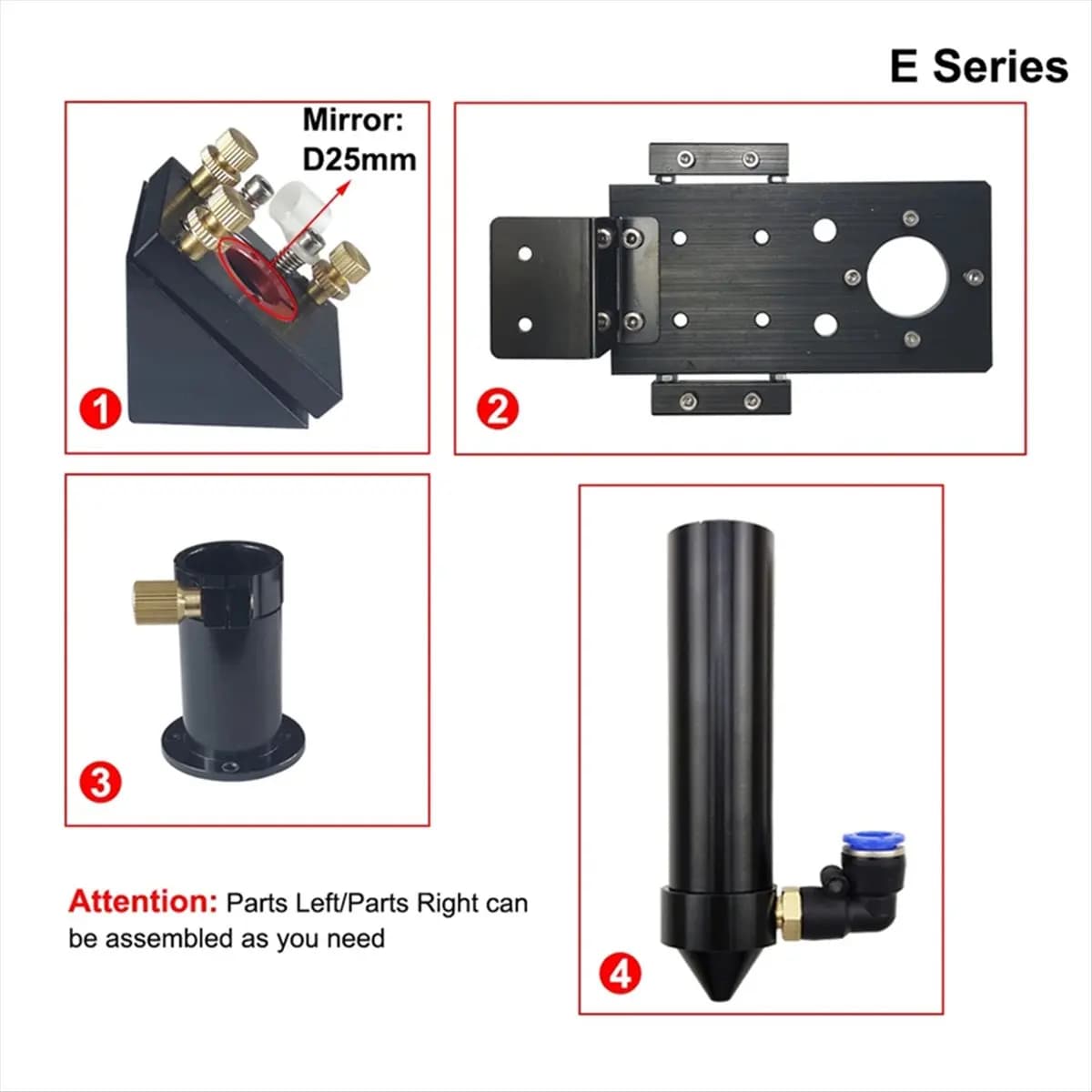 A75K CO2 Laser Head E Series for Lens Dia: 20mm FL:50.8 & 63.5 mm,Mirror 25mm Suitable for Laser Engraving Cutting Machine