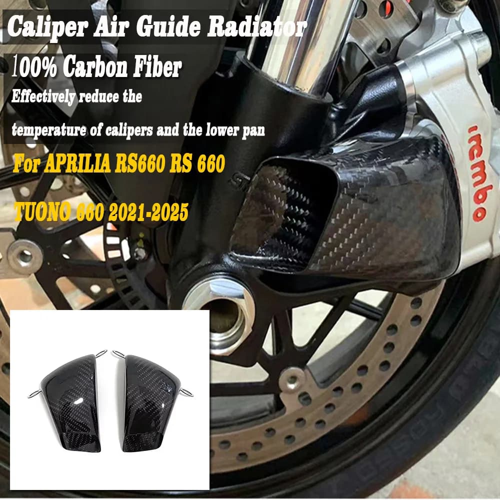 For APRILIA RS660 RS 660 / TUONO 660 2021-2025 100% Carbon Fiber RS660 Motorcycle Front Brake Air Duct Caliper Radiator Cover