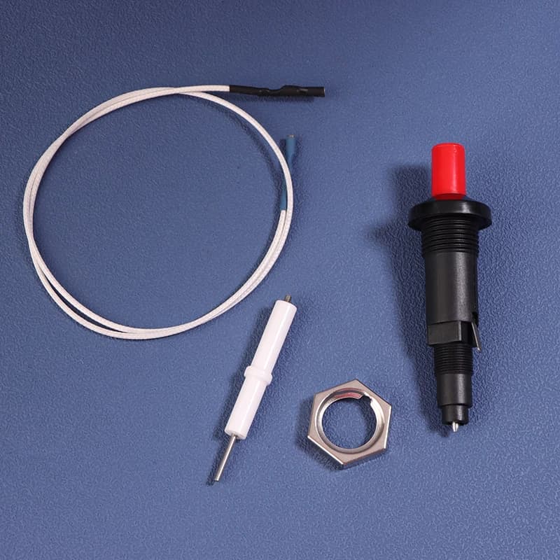New 1Set Push Button Piezo Ignitor With Cable Spark Ignition Kit Pressing Sparking For Oven Stove BBQ Camping Kitchen Use