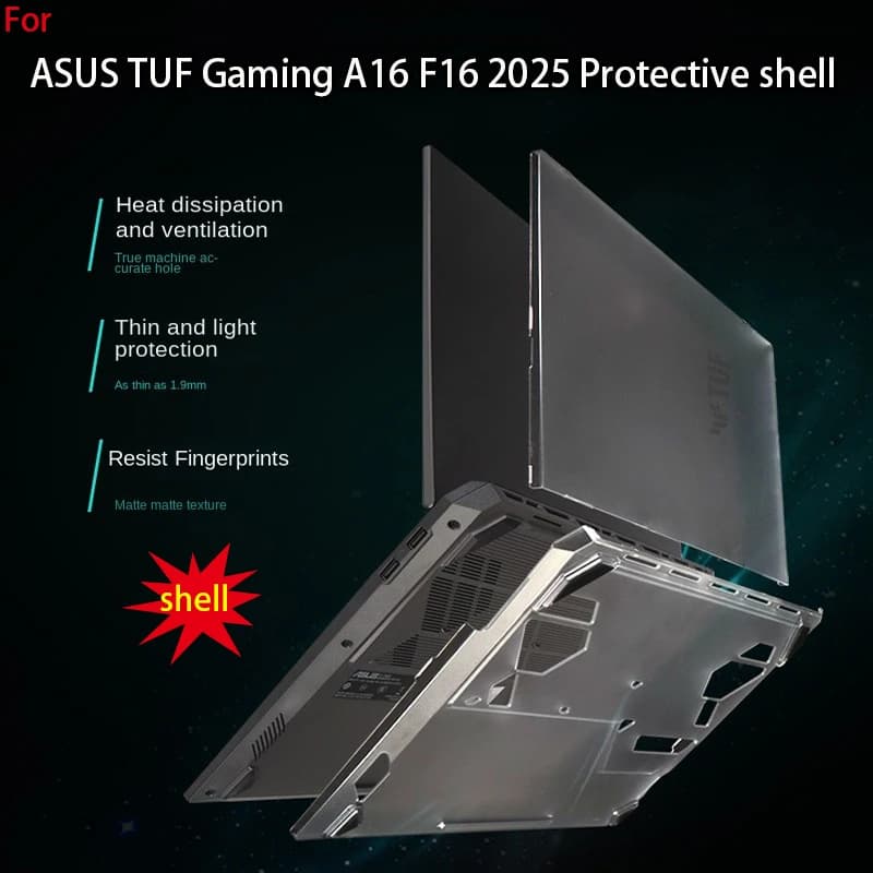 Per ASUS TUF Gaming A16 F16 2025 Guscio protettivo da 16 pollici FX608 computer anti-caduta FA608 custodia protettiva antigraffio