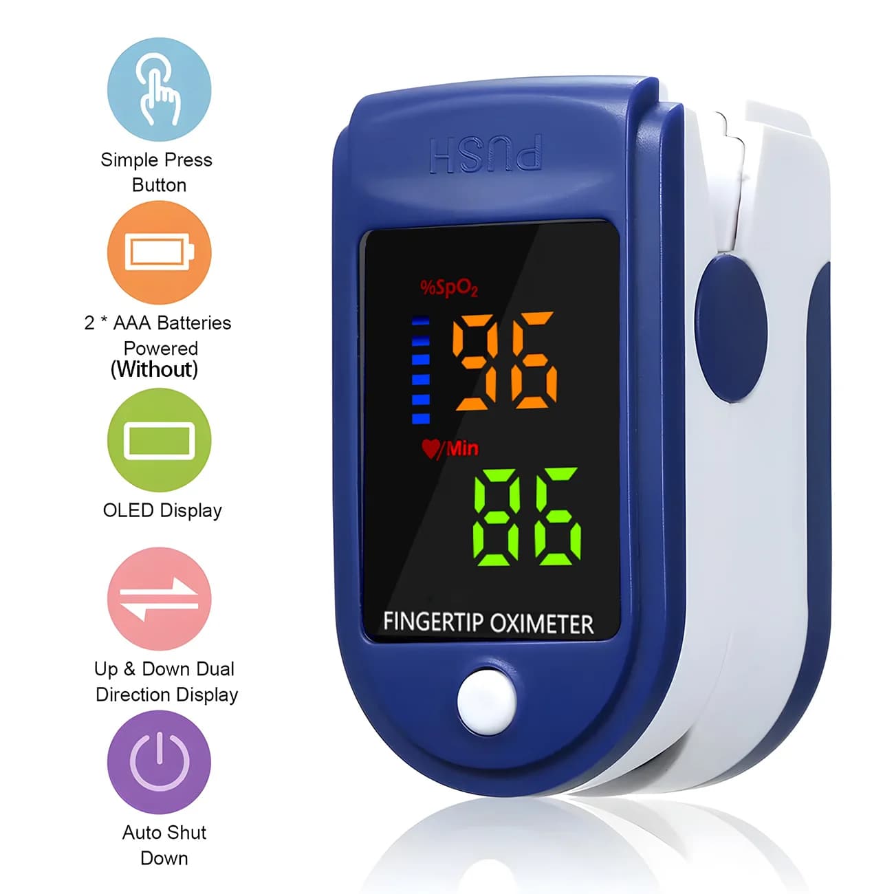 Professional Portable Digital Oximeter with LED for Oxygen Monitoring in Blood and Cardiac Frequency