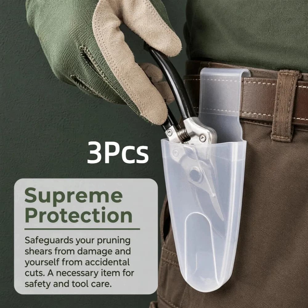 3Pcs Waist-Mounted Pruning Shears Belt Bag Durable Transparent Frosted Pruning Shears Organizer Portable Reusable