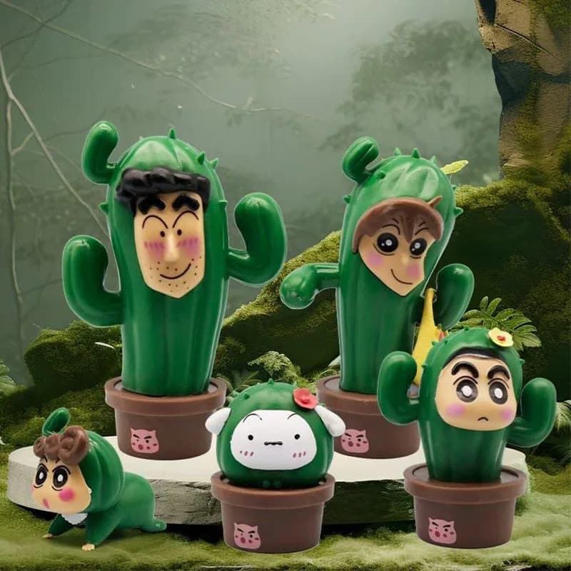 Crayon Shin-chan Modello Shin-Chan Cos Cactus Buddha Figuras Anime Kawaii Doll Ornamenti Manga Action Figure Giocattoli Regalo per I Bambini
