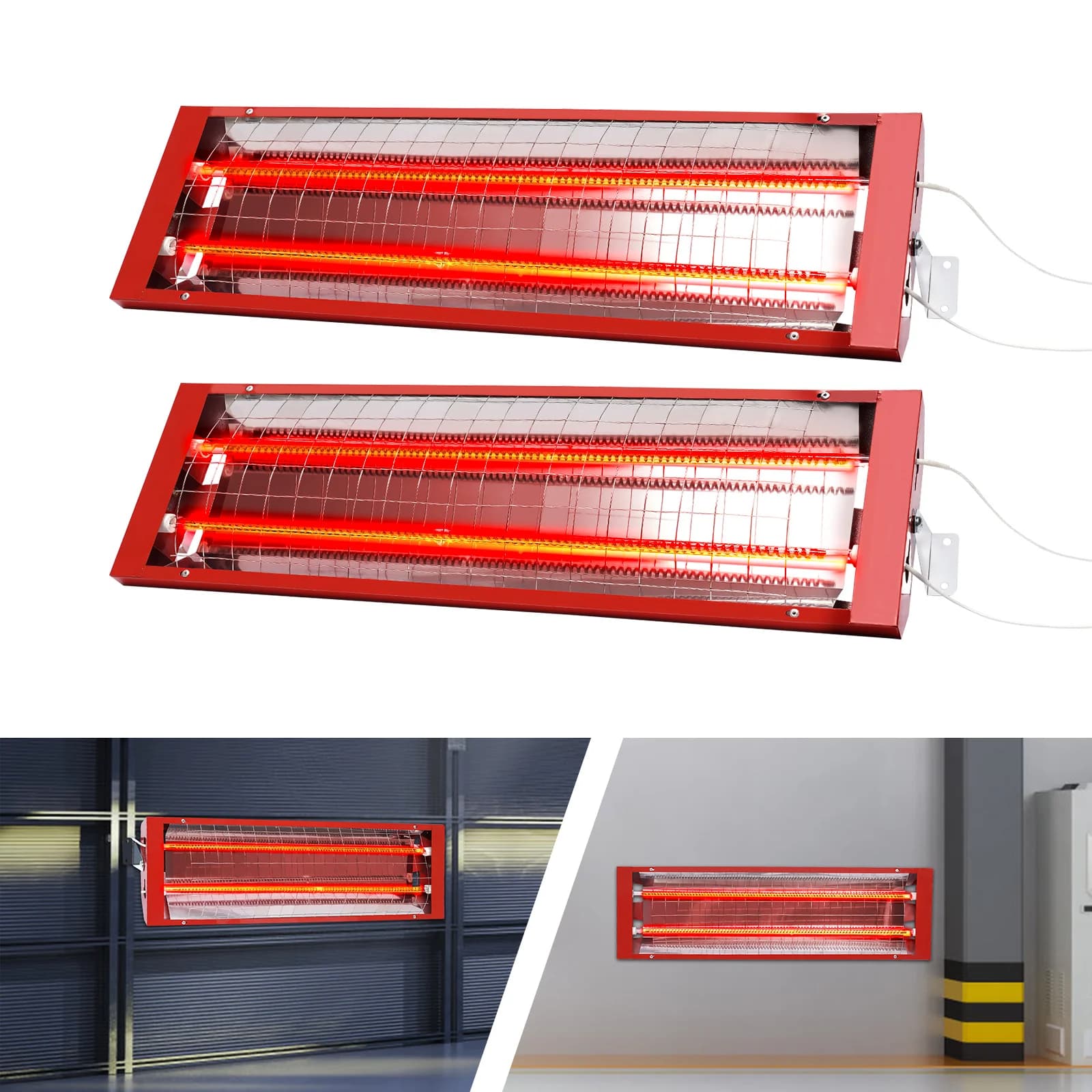 Lampada da Forno a Doppio Tubo 2 pz, Pistola a Infrarossi per Rimozione Vernice e Asciugatura, Strumento a Riscaldamento Rapido ad Alta Potenza 2000W per Riparazione Carrozzeria Auto