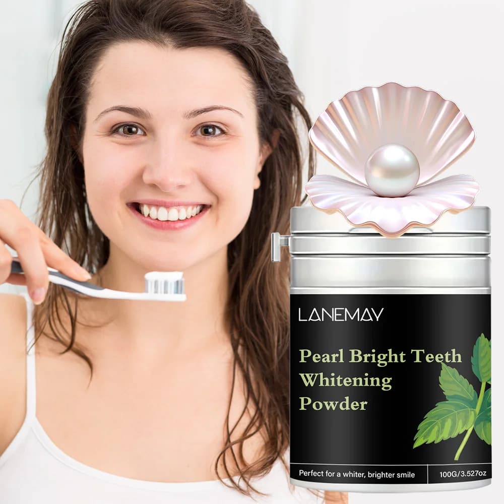 Polvere Sbiancante Pearl Brightly White - Polvere per Pulizia Denti e Alito Fresco - Polvere per Igiene Orale 100g