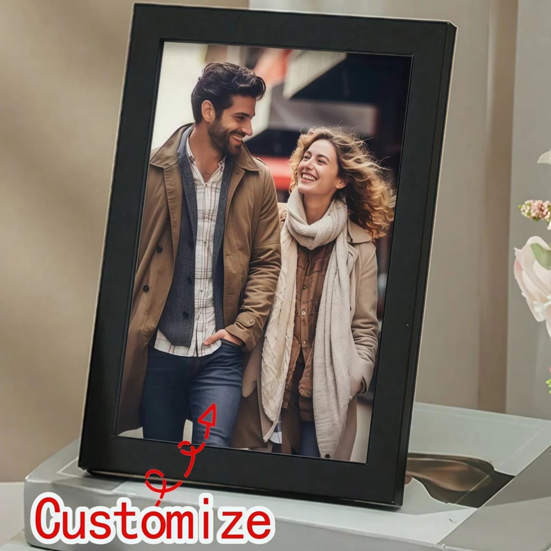 Customized Photo Frame, Customized Black Photo Frame, Customized Photo Gift, Customized Minimalist Picture Frame Easel Wall Hang