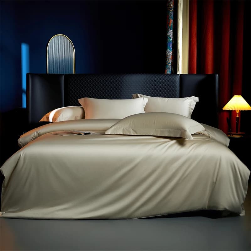 Set of bed linen in Egyptian cotton 1200TC soft silky solid color luxury Queen King Bed linen Flat/with corners Loyalty 4 pieces