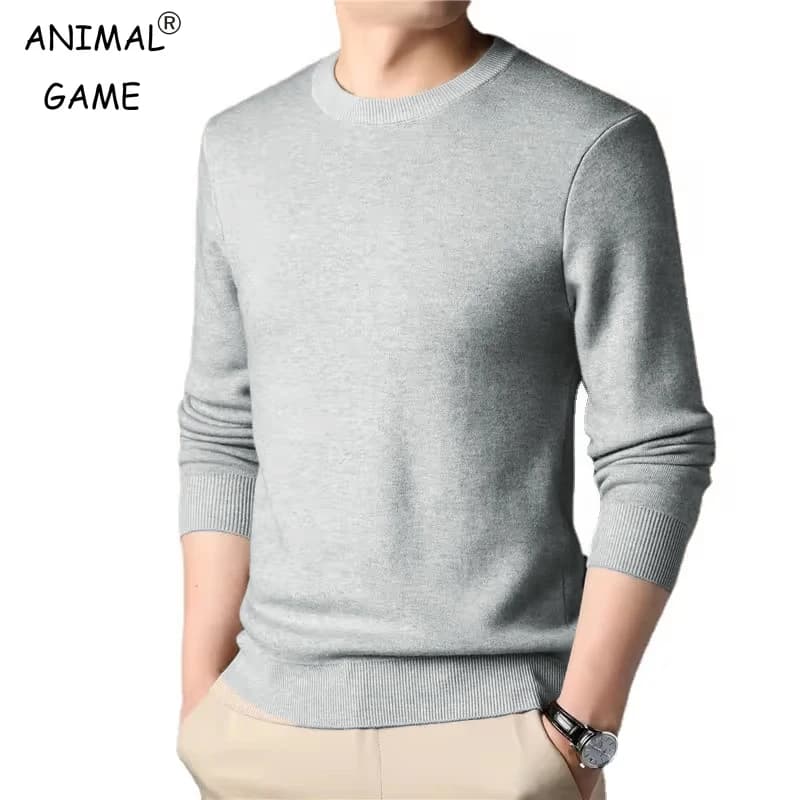 Maglione pullover lavorato a maglia tinta unita da uomo girocollo felpe vintage leggere sciolto basic streetwear cappotti caldi invernali