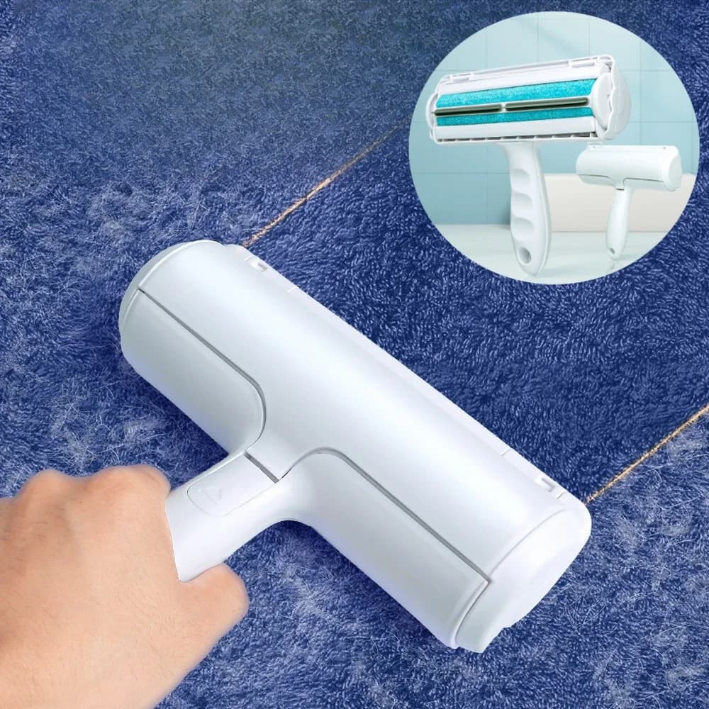 Reusable Pet Hair Remover Roller, Washable Lint Brush for Clothes, Furniture, Portable One-hand Operate Tool for Pet Fur Removal