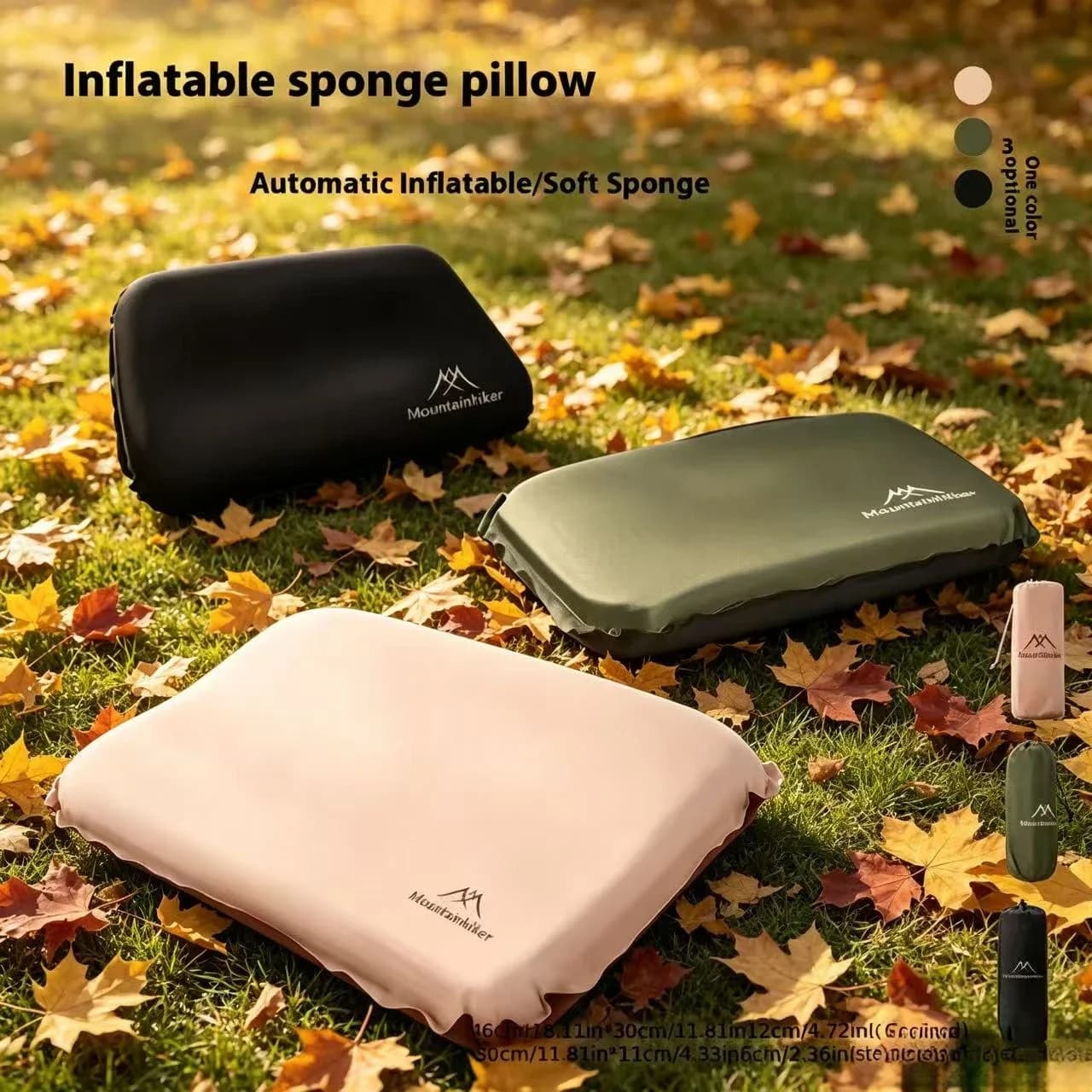 Mountainhiker New Automatic Inflatable Pillow, Comfortable, Quiet, High-Elastic Rebound Cotton Pillow Outdoor Camping Travel