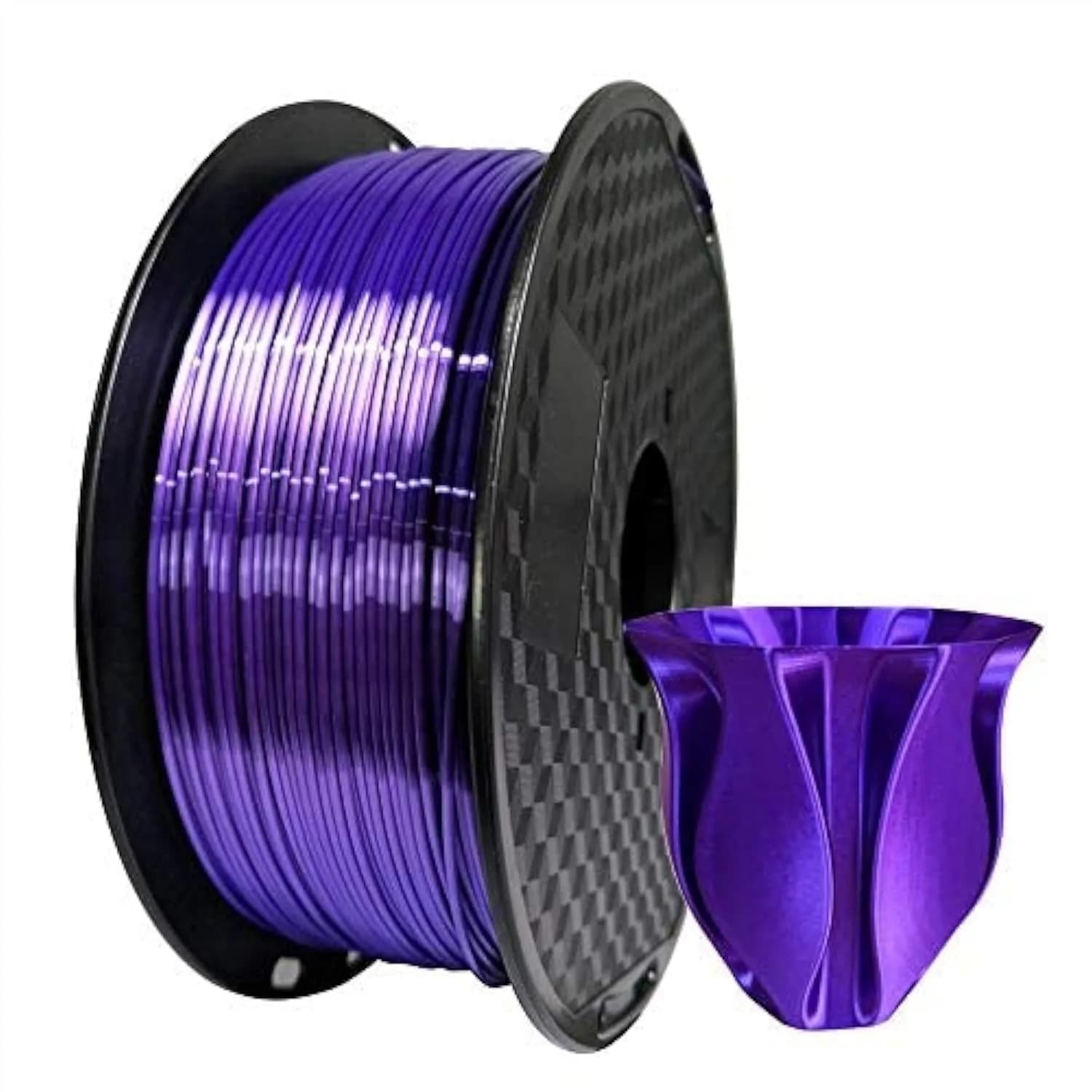 Filamento PLA Seta Viola 1.75mm Bobina da 1KG per Stampante 3D, Viola Metallizzato Lucido Effetto Seta