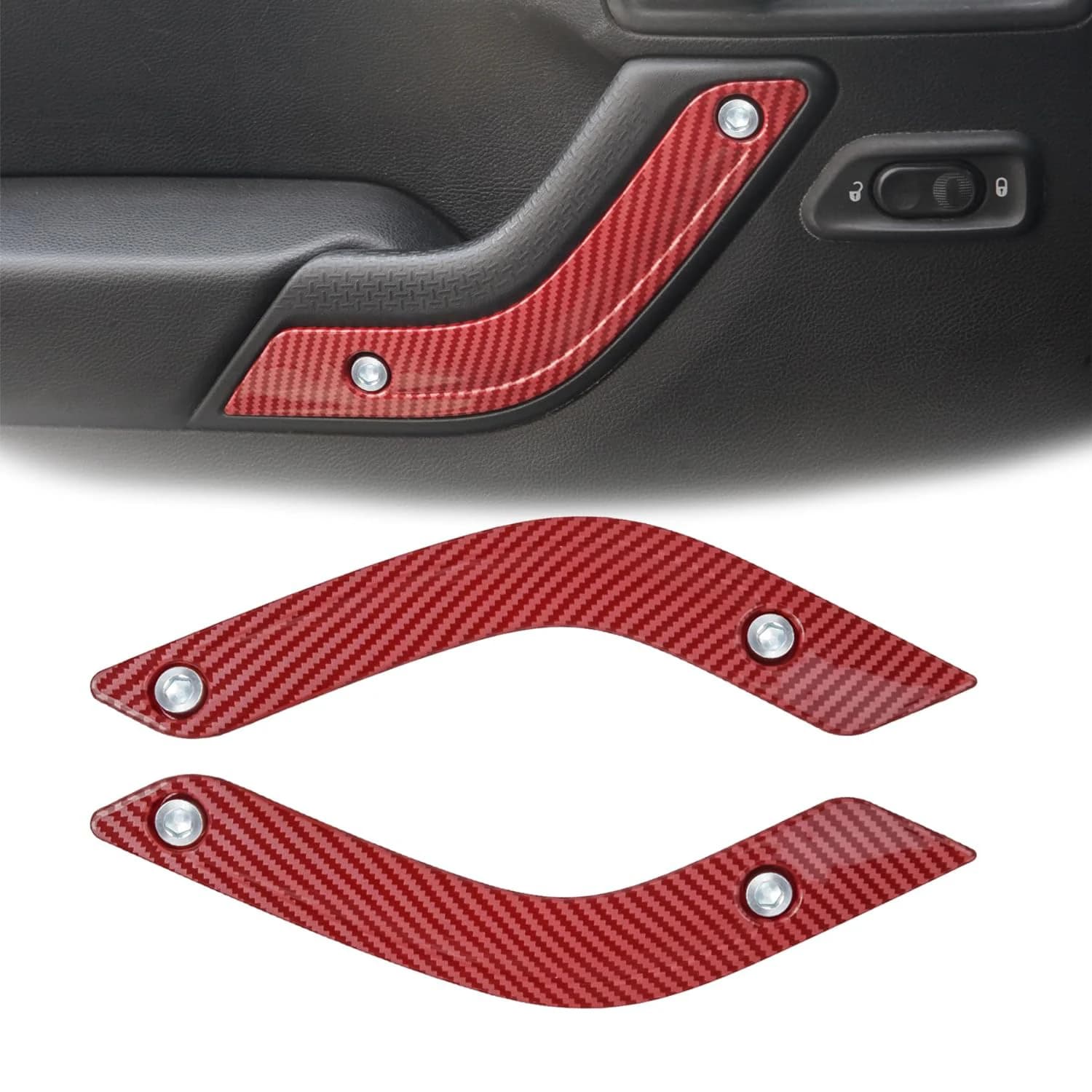 Maniglia per porta interna dell'auto inserti per copertura Trim per Jeep Wrangler JK JKU 2011-2017 sinistra muslimah