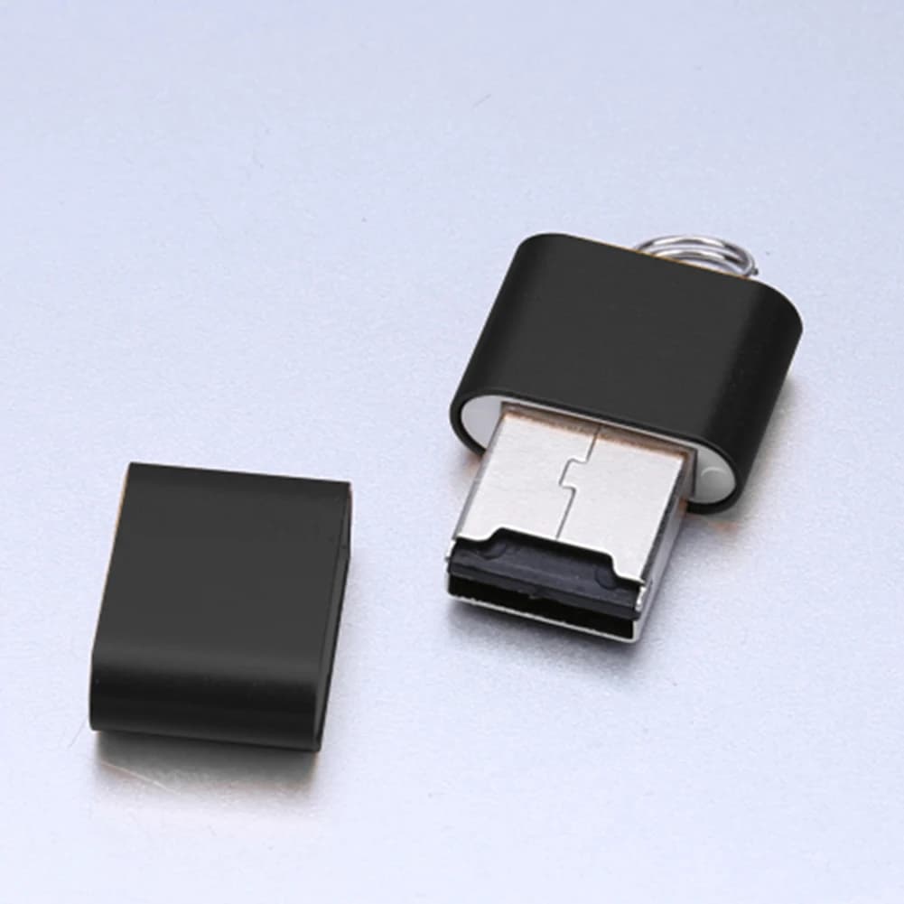 Mini Aluminium Alloy USB 2.0 T Flash TF SD Memory Card Reader Adapter High Speed 480 Mbps Plug and Play USB Powered