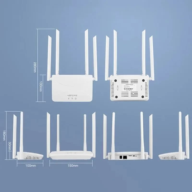 Nuovo Router WiFi 4G LTE, Ripetitore Extender WiFi 150Mbps con 4 Antenne, Amplificatore di Segnale Intelligente con Micro SIM per Casa e Ufficio