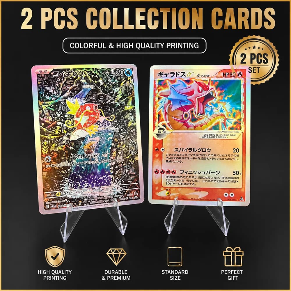 Anime Ptcg Proxy Collectible Cards Magikarp Ar & Gyarados Gold Star Rare Japanese 009/080 Sv1A Holo Foil Collectible Cards