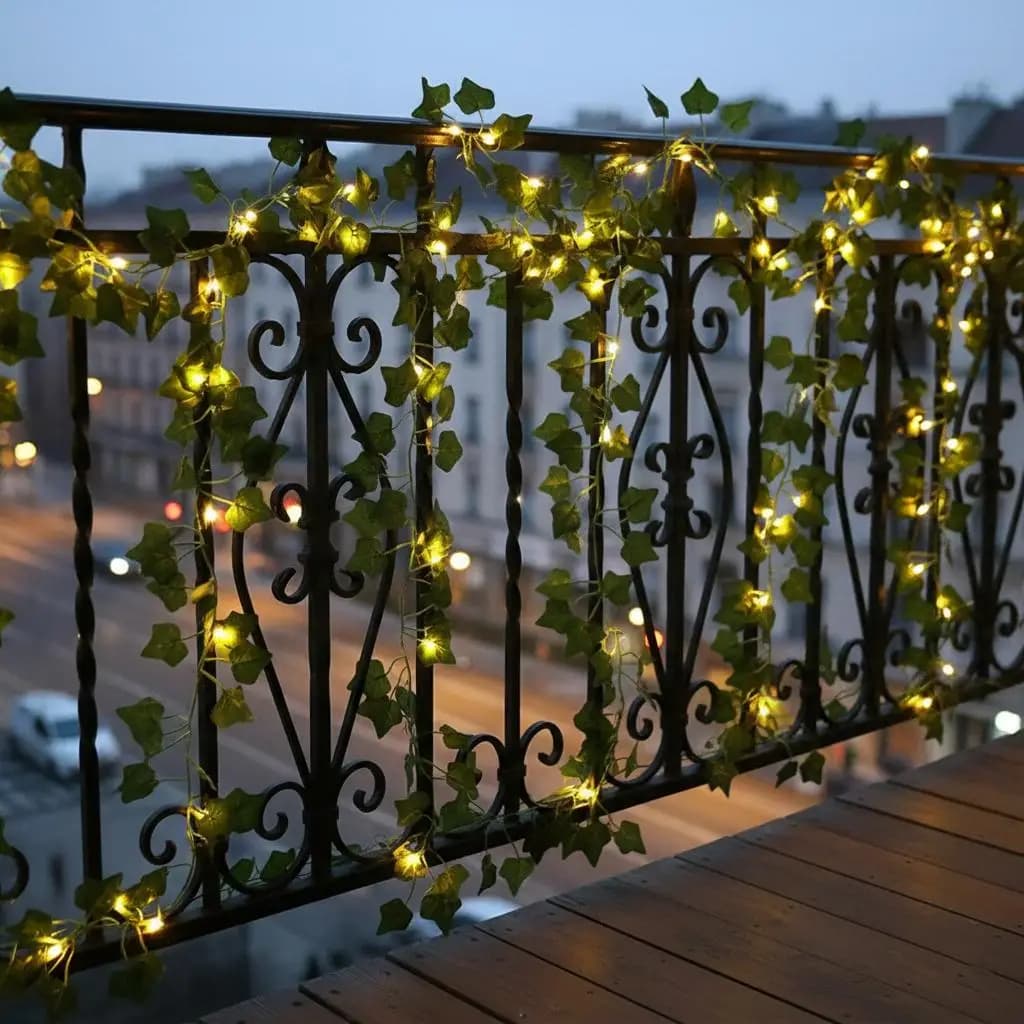 2/5/10m foglia di acero stringa luci stringhe vite artificiale LED fata parete per il festival 3000k decorazione luce illuminazione casa rame