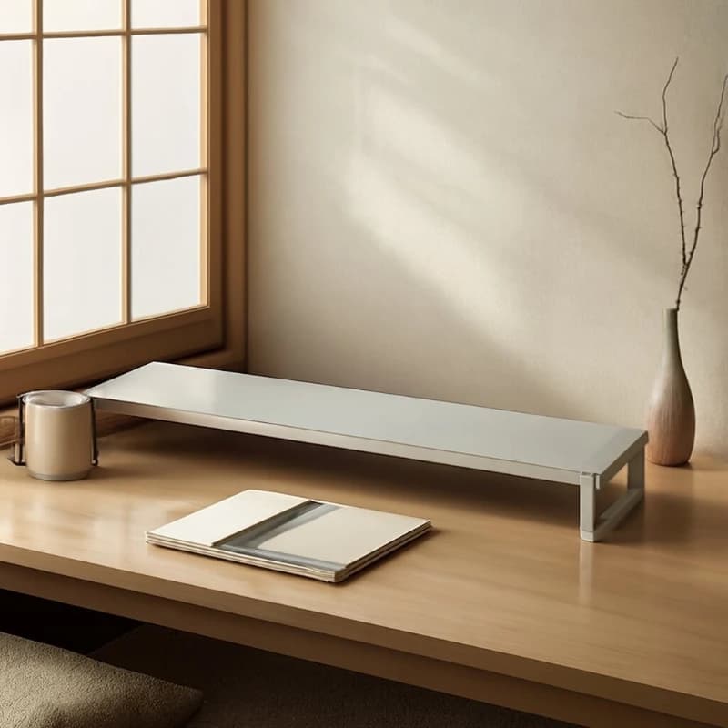 Ergonomic Monitor Stand Riser, Multifunctional Modular Desk Organizer with Detachable Tray, Computer Screen Elevator for Office