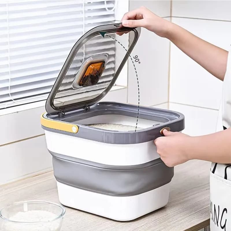 Contenitore per Cibo per Cani e Gatti 13.7 QT, Ermetico e Pieghevole, per Conservare Riso, Farina e Semi per Uccelli