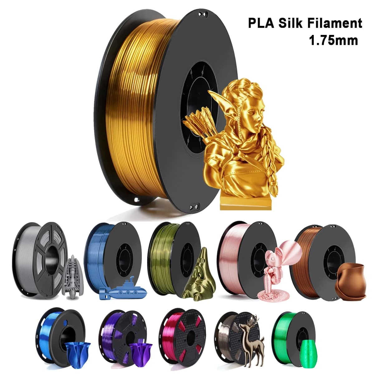 3D filament wire Silk Spool 1.75 mm 3D Printer Material 250 g, 500 g, 1 kg 3D Printing Reels, Filament Wire Vacuum Packing