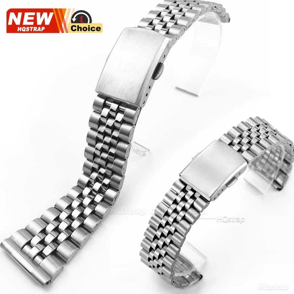 18mm 20mm 20mm 22mm Double Button Watch Strap for Women's Cable Steel Watch Bracelet Five beads Universal Replacement Strap