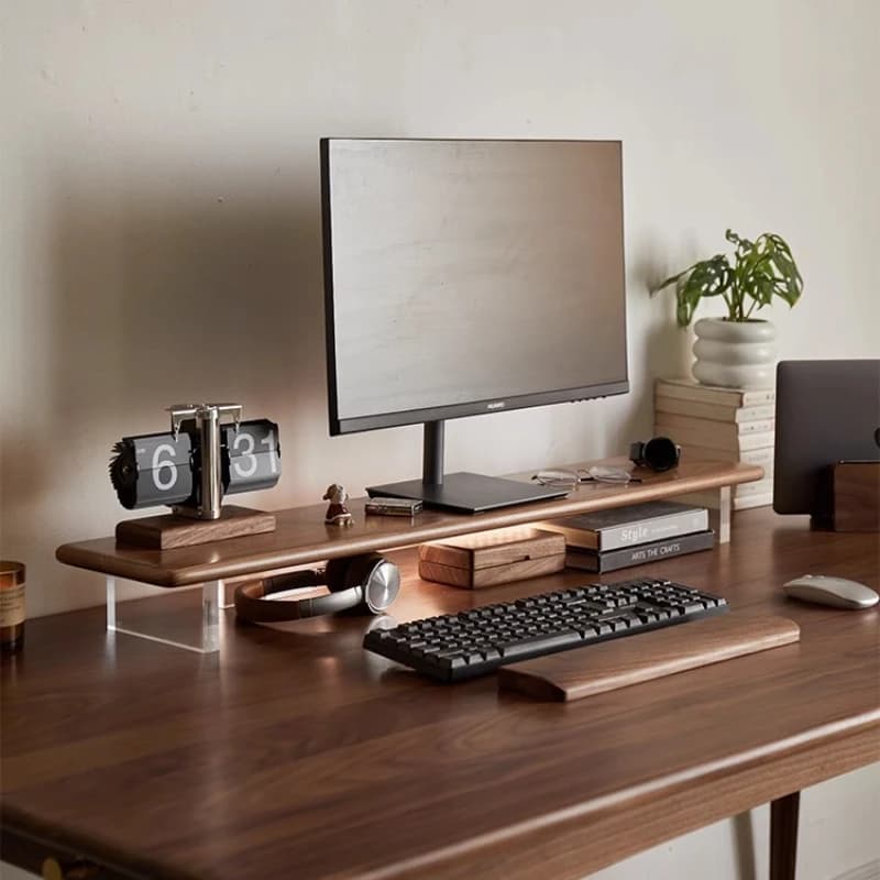 Support for Floating Acrylic Monitor Solid Wood Computer Desks Modern Support to Increase Screen Height Ergonomic Office Desk Organizer