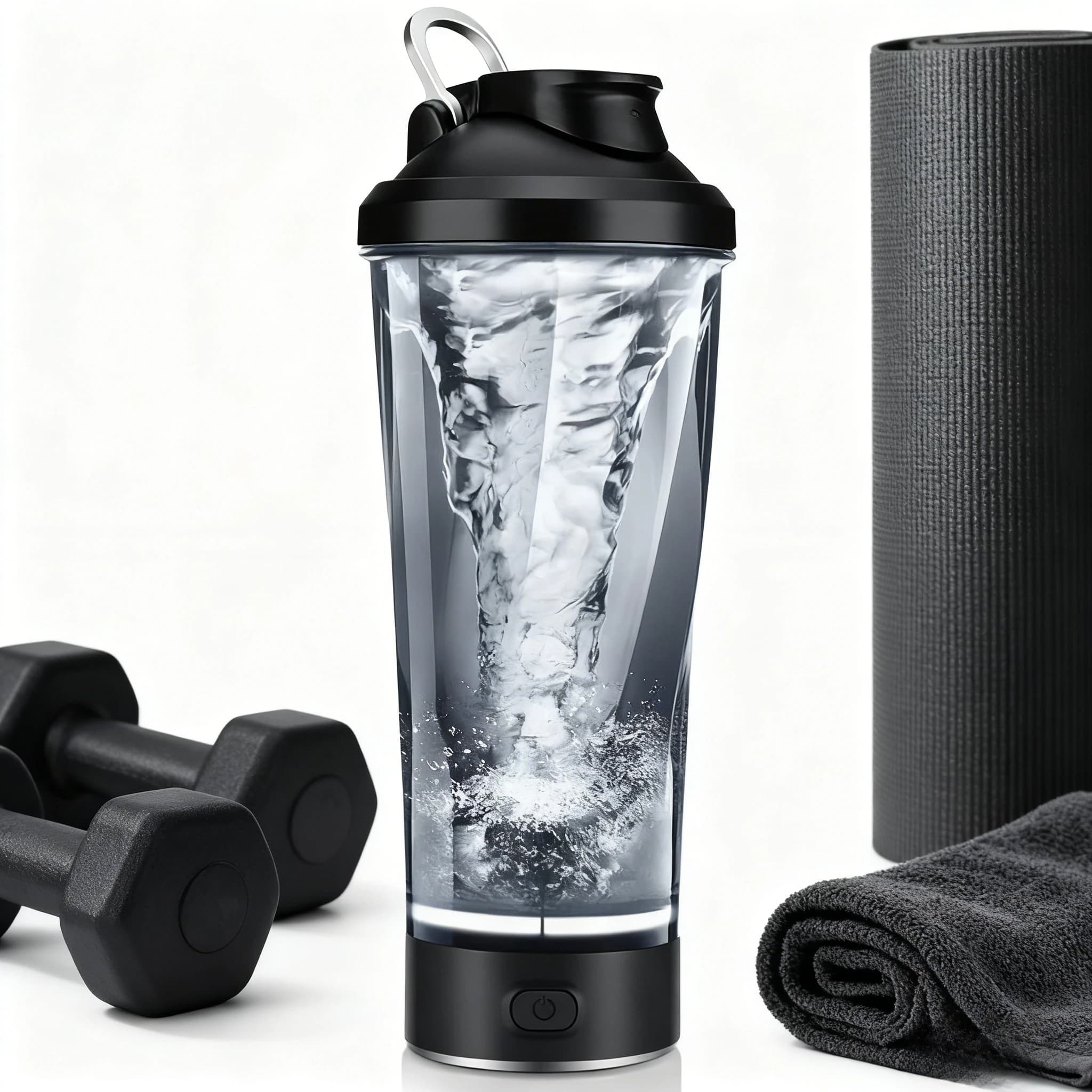 Detachable electric mixing cup Electric shaker cup for powdered protein Rechargeable via USB Reusable Suitable for indoor/outside use.
