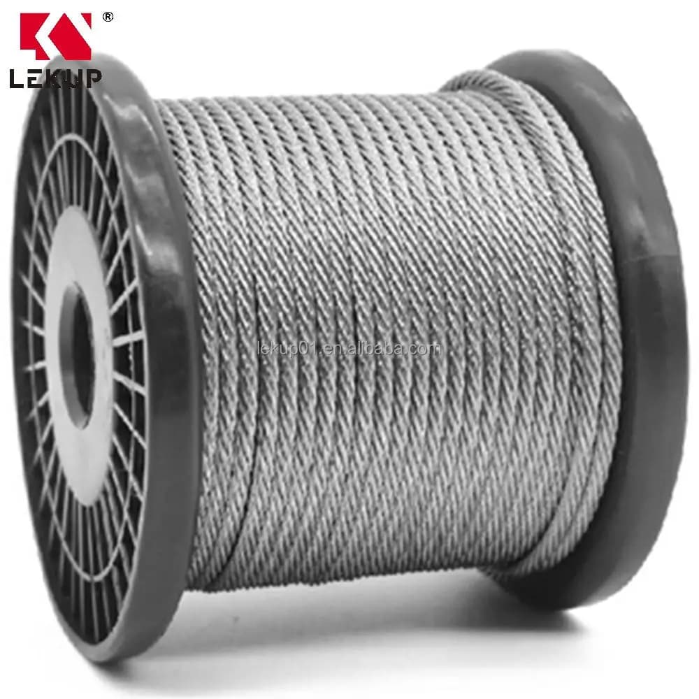 High Quality Lifting Wire Cable Marine Stainless Steel Wire Rope 304 7x19 500m/roll 5mm Steel Cable