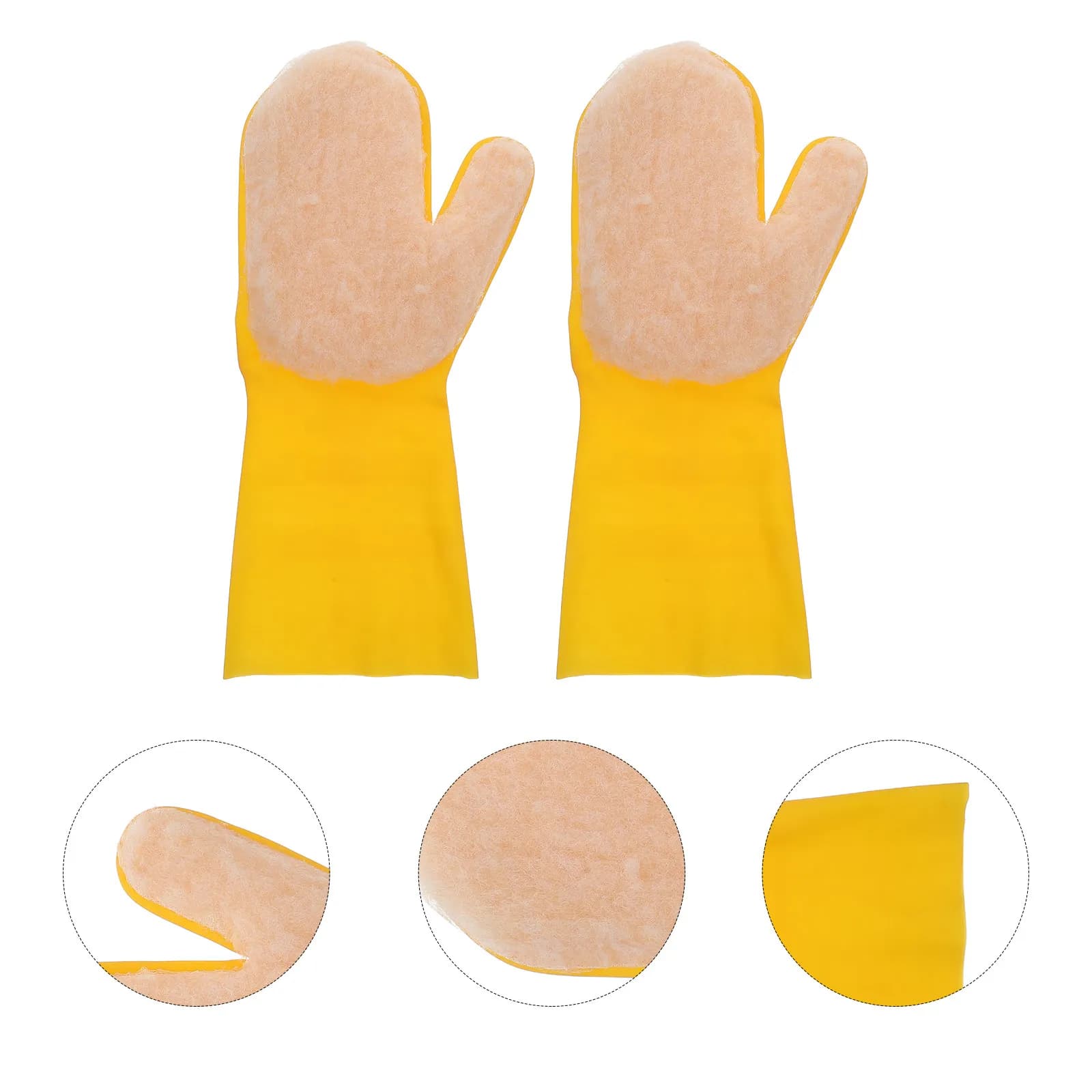 2 Guanti per Pulizia Piscina in Lattice Impermeabili, Guanti Caldi Antiscivolo per Pulizia Spa, Laghetto, Piscine, Vasche Idromassaggio, Auto