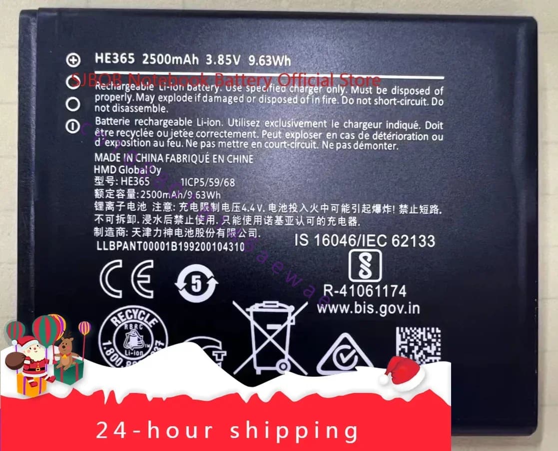 New Battery For Nokia 1 Plus TA-1130 1123 1127 1111 HE365 2500mAh Smart Mobile Phone In Stock With Tracking Number