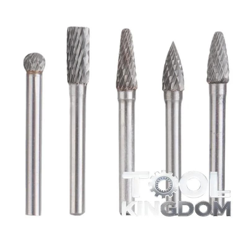 Utensile per incisione con testa lucidante in acciaio al tungsteno, con modelli singoli e doppi, set da 5 pezzi di frese rotanti in lega dura 6*8